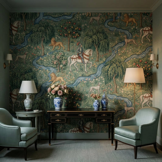 Medieval Wallpaper Knights Nature Wall Mural