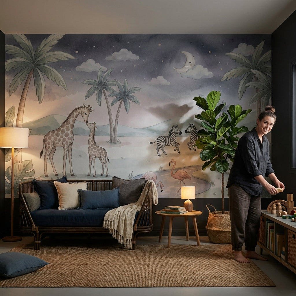 Whimsical Wallpaper Tropical Dreamy Wall Mural