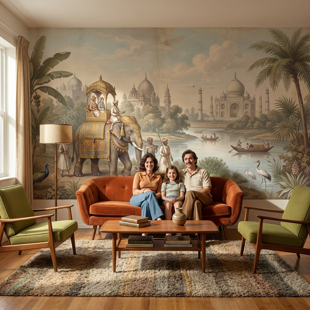 Indian Wallpaper Elephant Taj Mahal Wall Mural