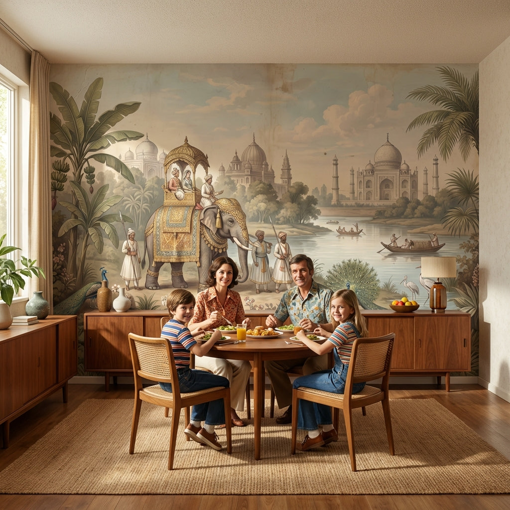 Indian Wallpaper Elephant Taj Mahal Wall Mural