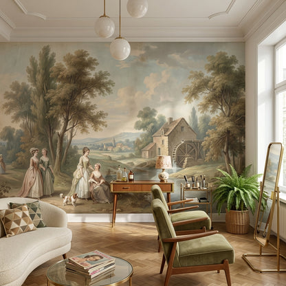 Cloudy Sky Wallpaper River Cottage Wall Mural