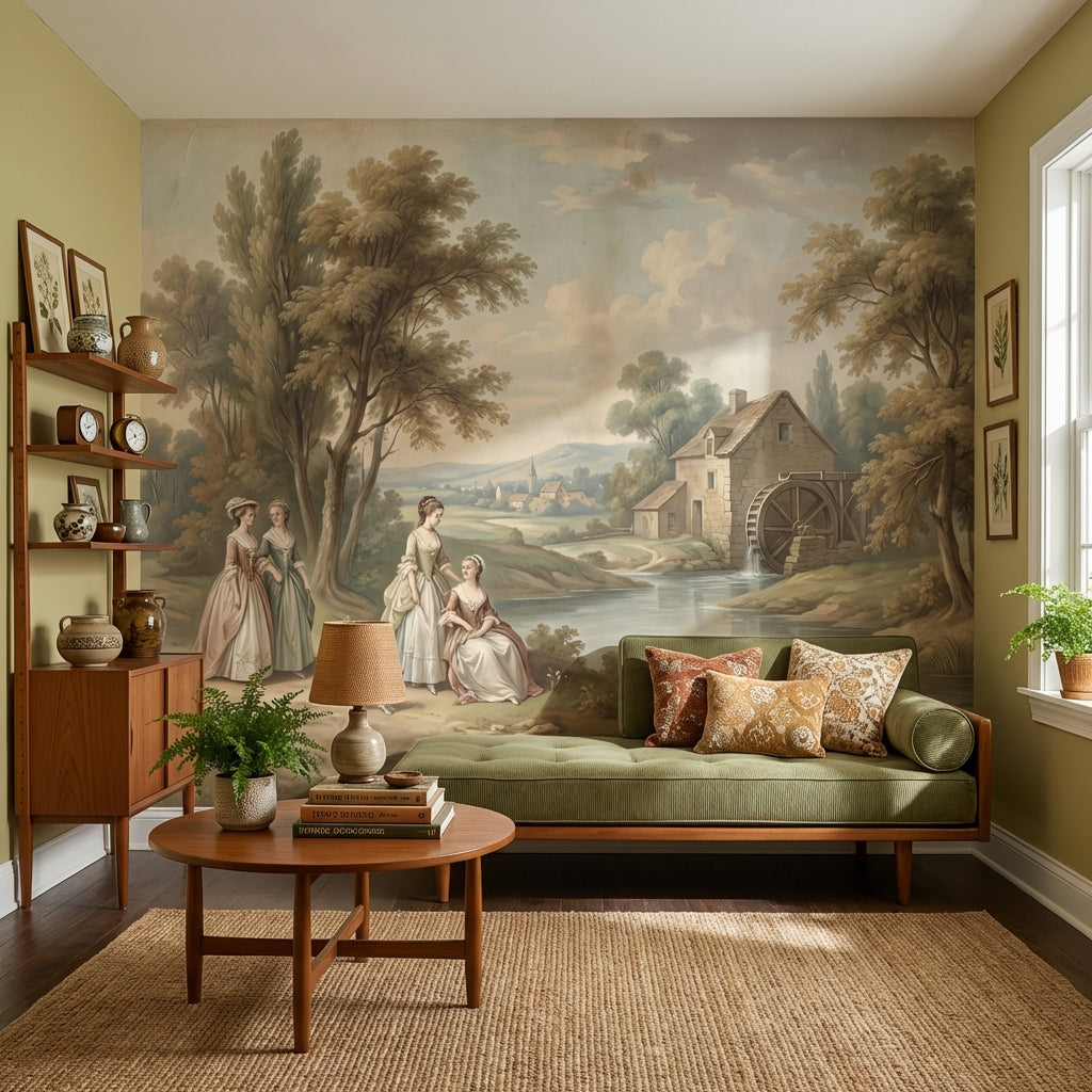 Cloudy Sky Wallpaper River Cottage Wall Mural