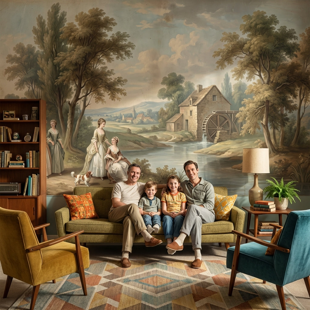 Cloudy Sky Wallpaper River Cottage Wall Mural