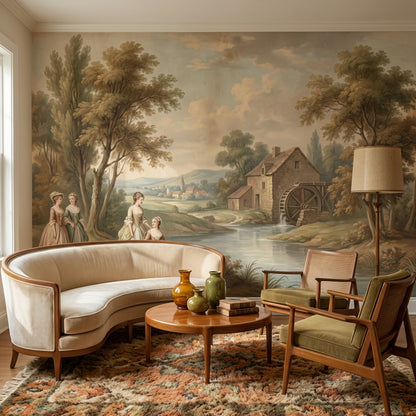 Cloudy Sky Wallpaper River Cottage Wall Mural