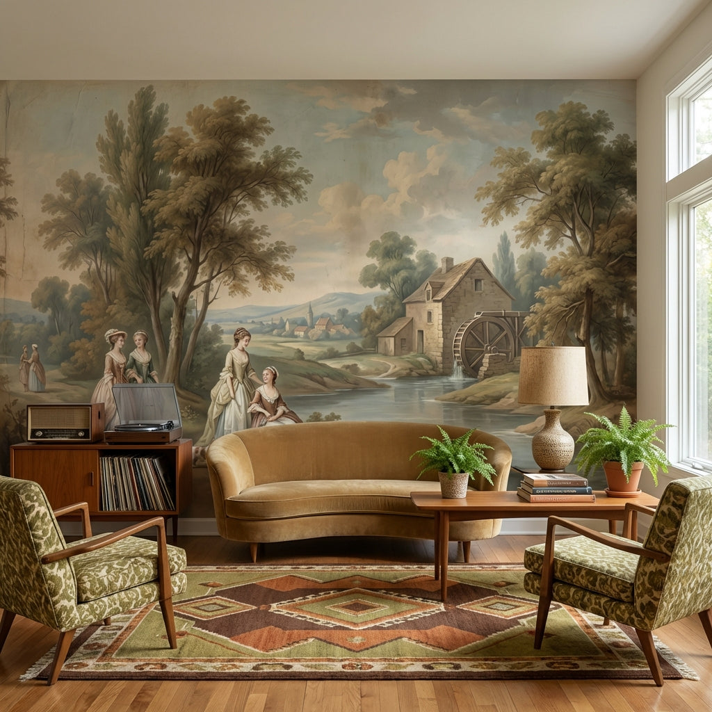 Cloudy Sky Wallpaper River Cottage Wall Mural