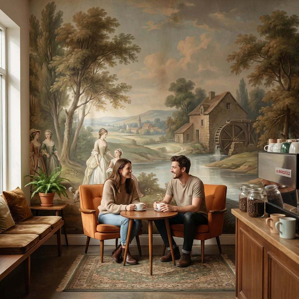 Cloudy Sky Wallpaper River Cottage Wall Mural