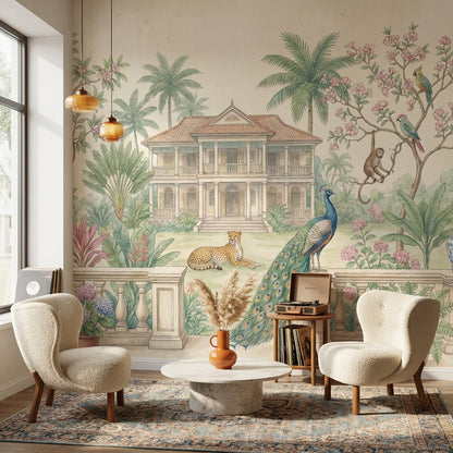 Vintage Tropical Wallpaper Chinoiserie Jungle Wall Mural