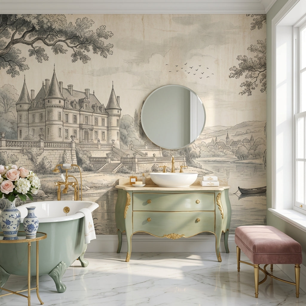 Chateau Wallpaper River Vintage Wall Mural