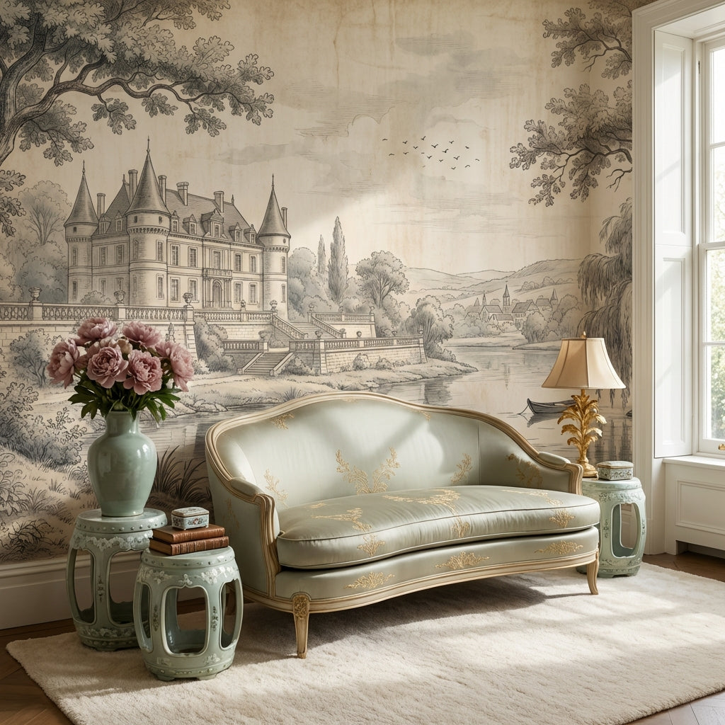 Chateau Wallpaper River Vintage Wall Mural