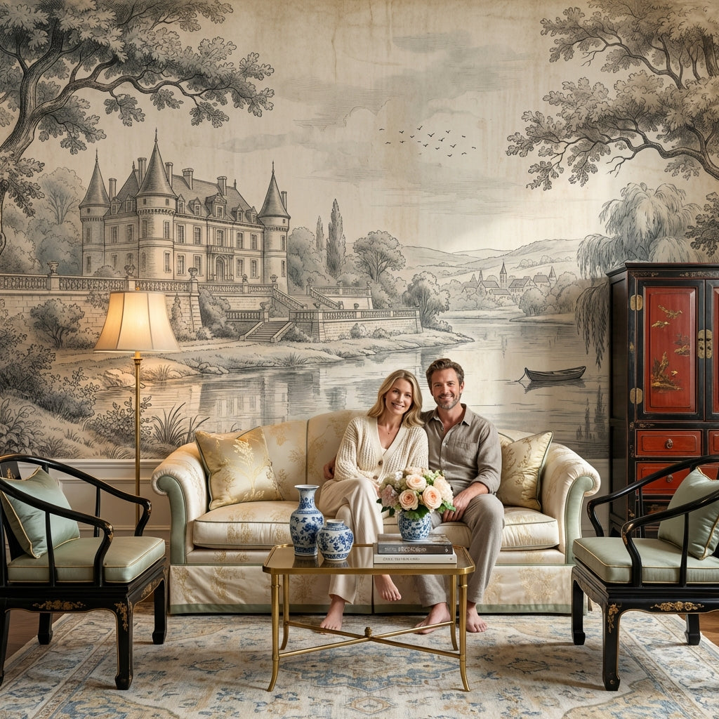 Chateau Wallpaper River Vintage Wall Mural