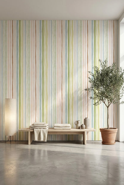 Watercolor Texture Wallpaper Abstract Striped Wall Mural