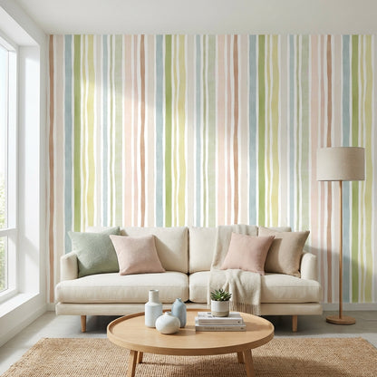 Watercolor Texture Wallpaper Abstract Striped Wall Mural