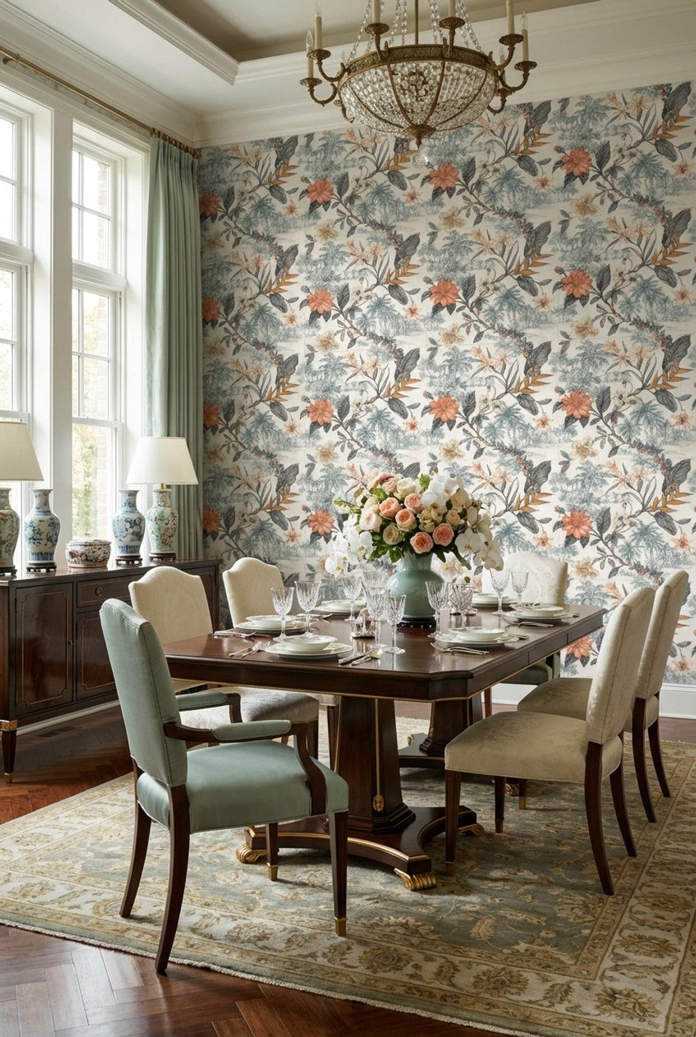 Vintage Tropical Wallpaper Chinoiserie Botanical Wall Mural