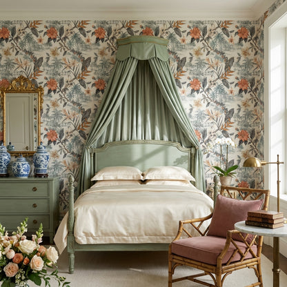 Vintage Tropical Wallpaper Chinoiserie Botanical Wall Mural