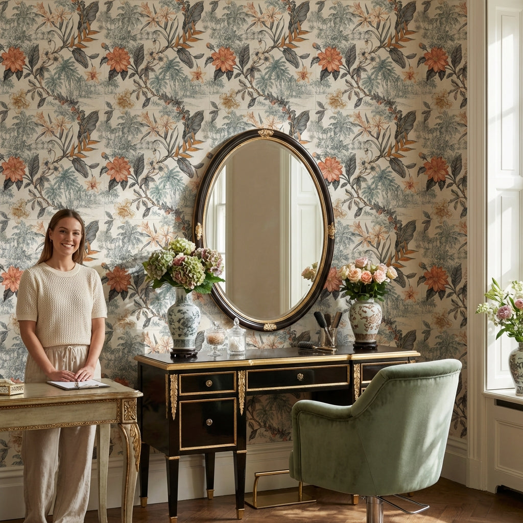 Vintage Tropical Wallpaper Chinoiserie Botanical Wall Mural