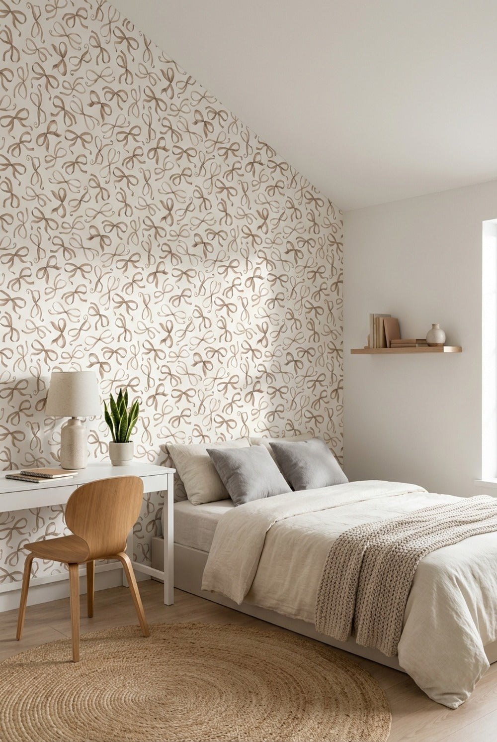 Abstract Pattern Wallpaper Ribbon Bows Wall Mural