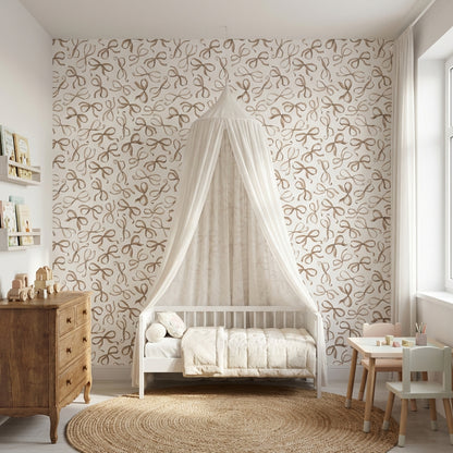 Abstract Pattern Wallpaper Ribbon Bows Wall Mural