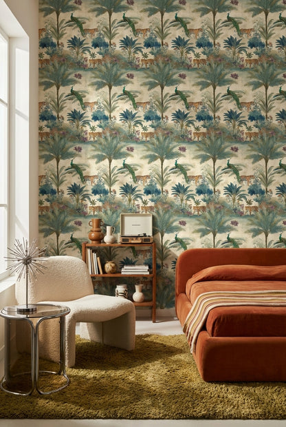 Shades Of Green Wallpaper Tropical Vintage Wall Mural