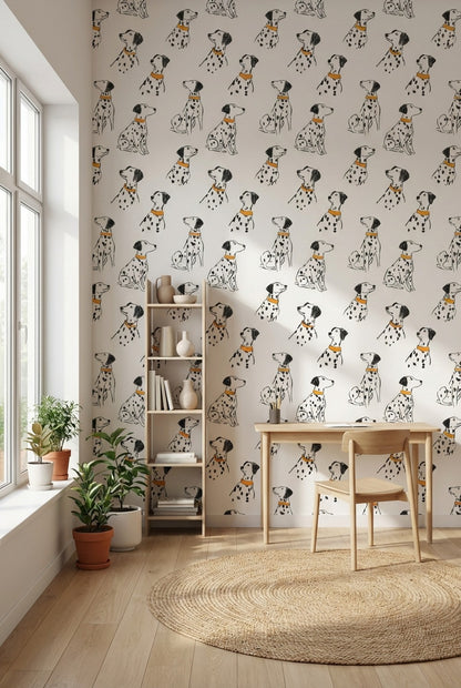 White Background Wallpaper Minimalist Playful Decorative Mural