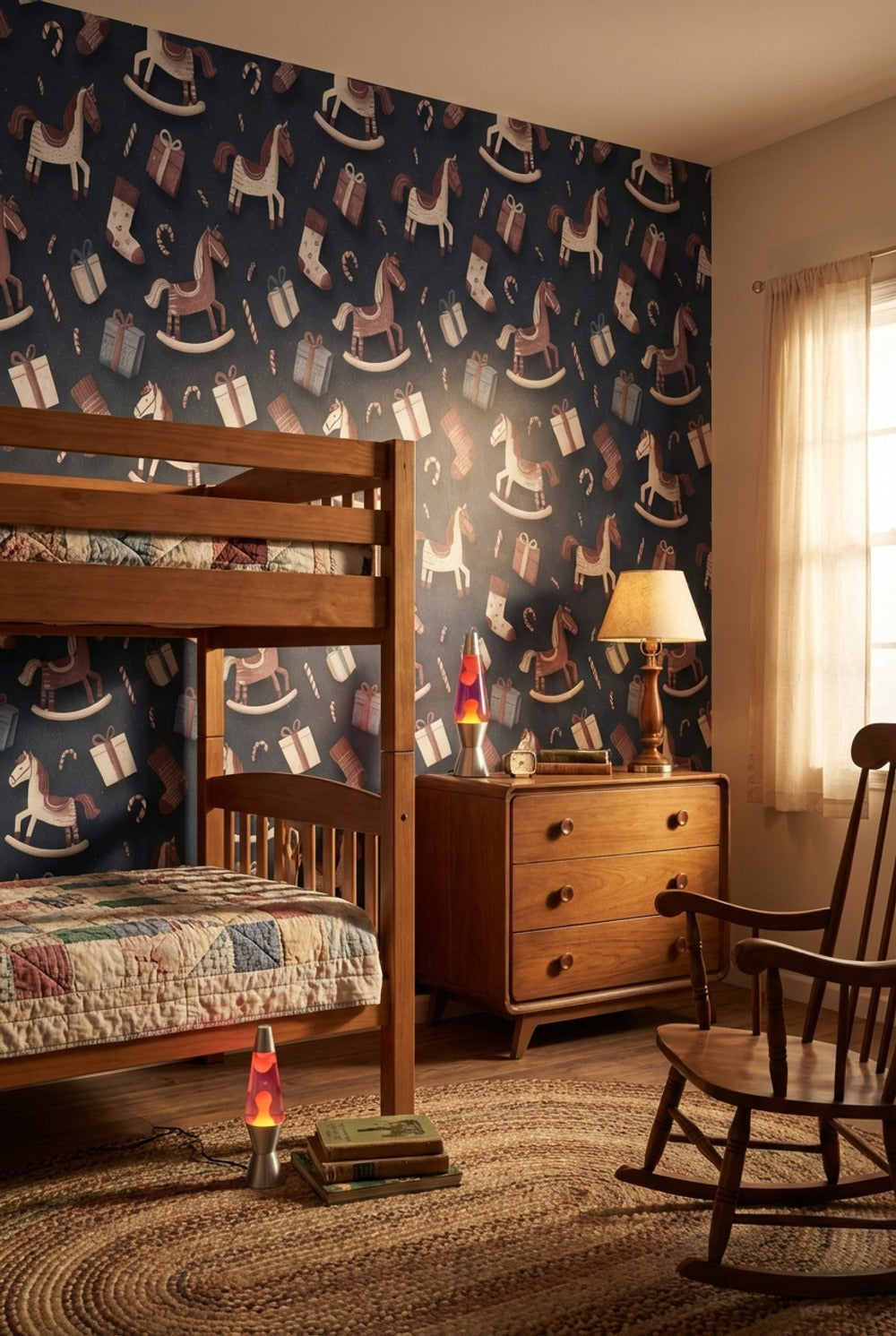 Rocking Horse Wallpaper Gifts Candy Cane Decorative Mural