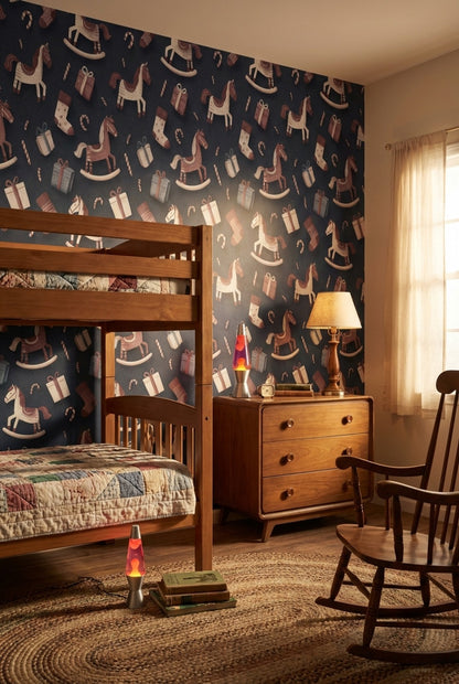 Rocking Horse Wallpaper Gifts Candy Cane Decorative Mural