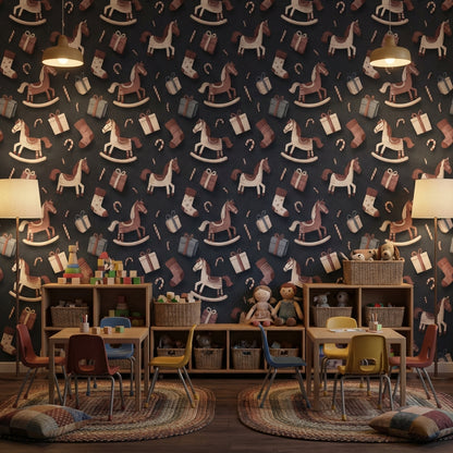 Rocking Horse Wallpaper Gifts Candy Cane Decorative Mural