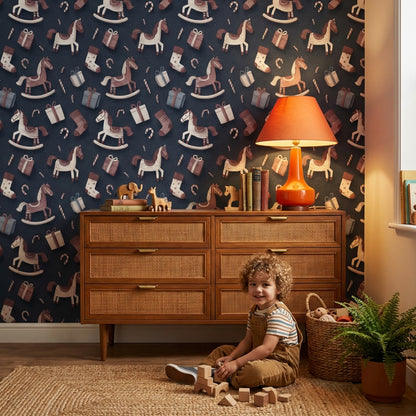 Rocking Horse Wallpaper Gifts Candy Cane Decorative Mural