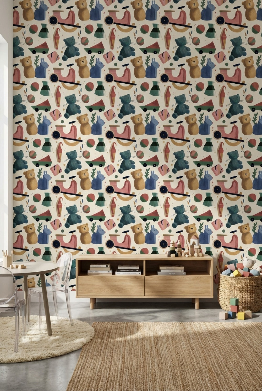Toys Wallpaper Abstract Playful Decorative Mural