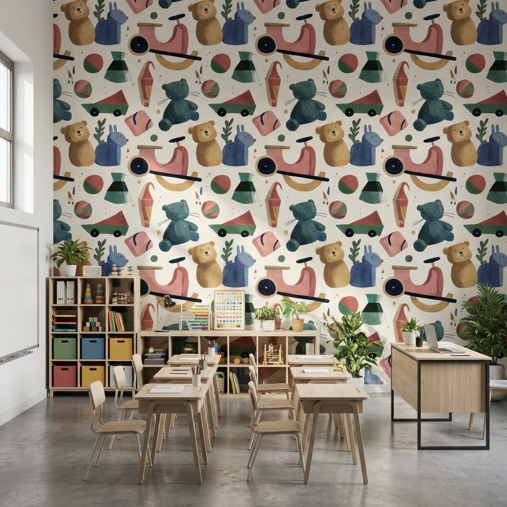 Toys Wallpaper Abstract Playful Decorative Mural