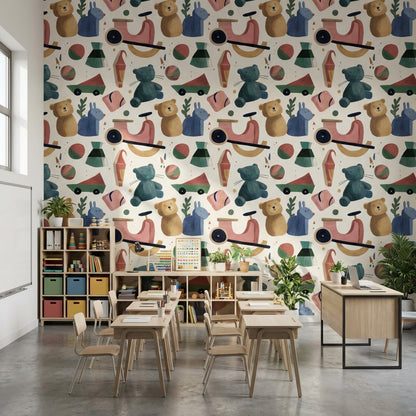 Toys Wallpaper Abstract Playful Decorative Mural