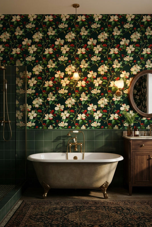 Floral Wallpaper Vintage Traditional Decorative Mural