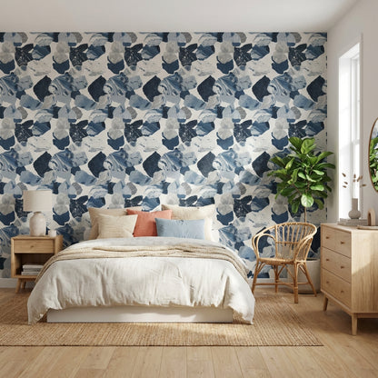 Abstract Marble Wallpaper Blue Removable Modern Wall Mural