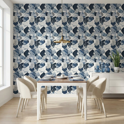 Abstract Marble Wallpaper Blue Removable Modern Wall Mural