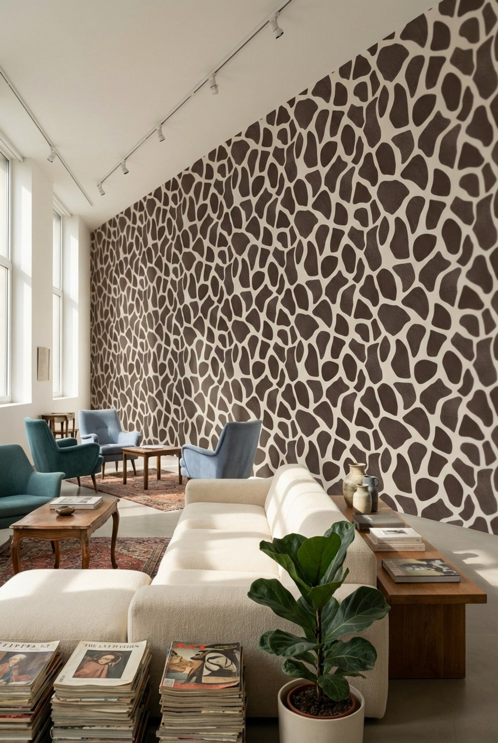 Animal Print Wallpaper Giraffe Modern Wall Decor