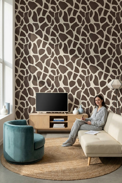 Animal Print Wallpaper Giraffe Modern Wall Decor