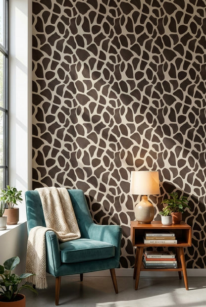 Animal Print Wallpaper Giraffe Modern Wall Decor