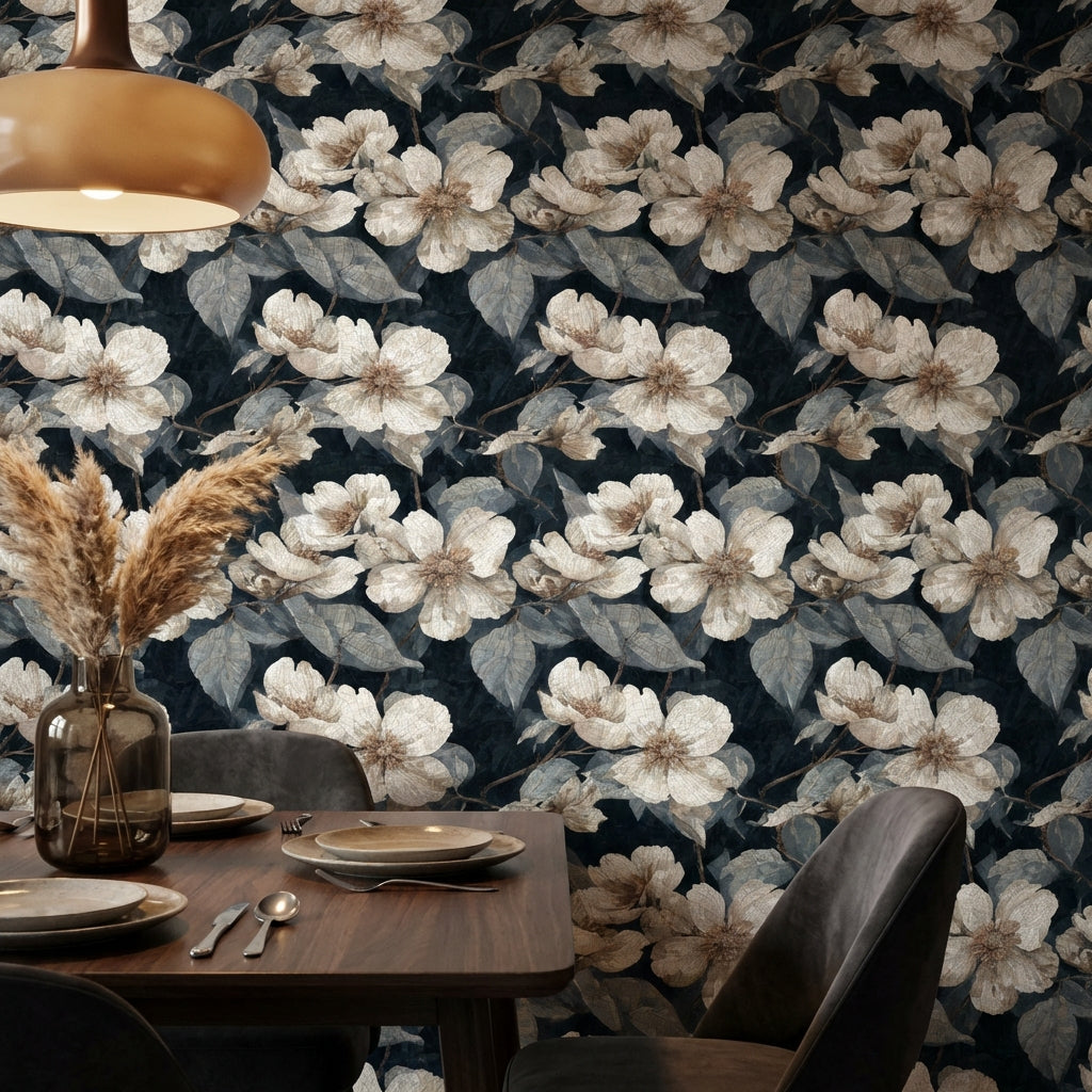 Floral Wallpaper Mosaic Removable Vintage Wall Mural