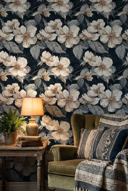 Floral Wallpaper Mosaic Removable Vintage Wall Mural