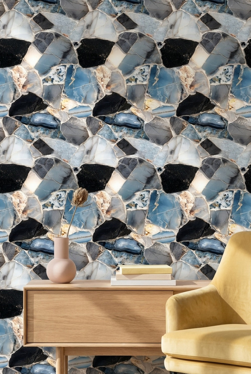 Geometric Wallpaper Marble Removable Stone Wall Mural