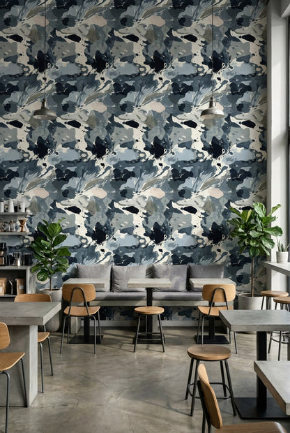 Abstract Wallpaper Marble Gray Decorative Mural