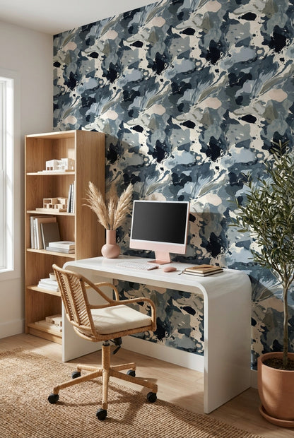 Abstract Wallpaper Marble Gray Decorative Mural