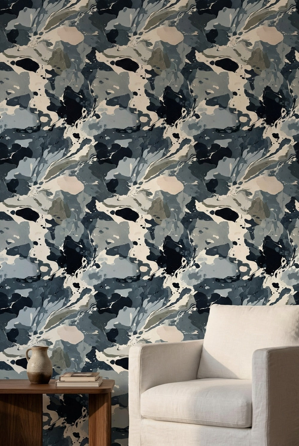Abstract Wallpaper Marble Gray Decorative Mural