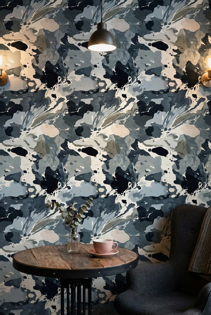 Abstract Wallpaper Marble Gray Decorative Mural