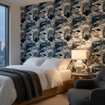 Abstract Wallpaper Marble Gray Decorative Mural