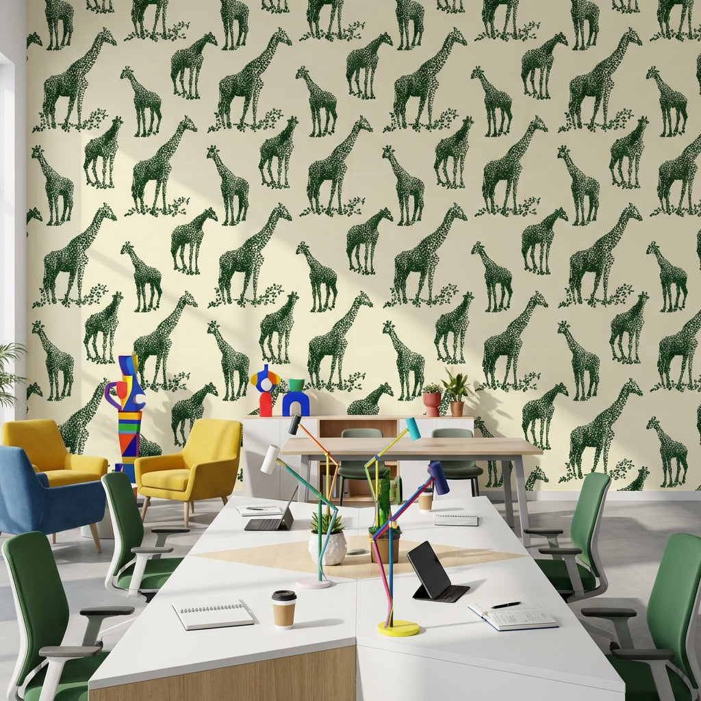 Giraffe Wallpaper Animal Print Modern Wall Mural