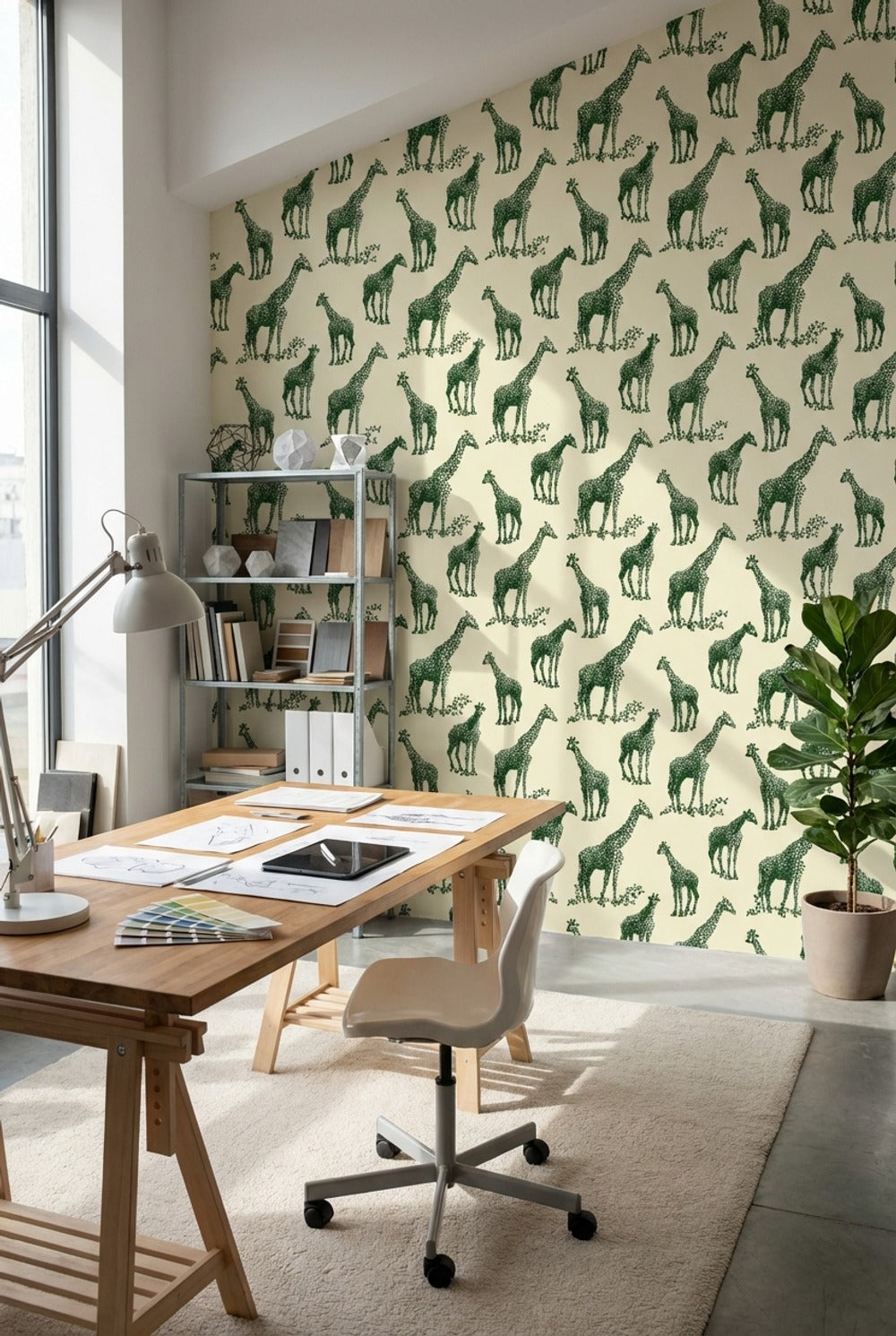 Giraffe Wallpaper Animal Print Modern Wall Mural