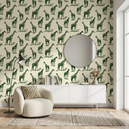 Giraffe Wallpaper Animal Print Modern Wall Mural