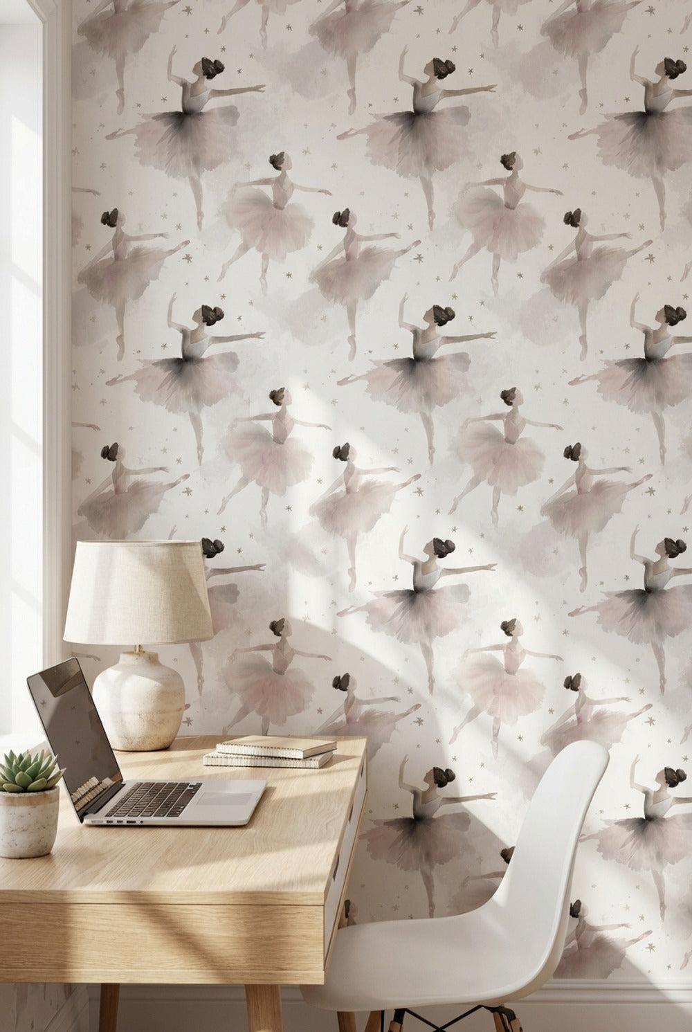 Ballerina Wallpaper Watercolor Removable Elegant Wall Mural
