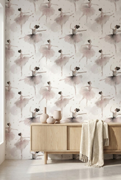 Ballerina Wallpaper Watercolor Removable Elegant Wall Mural