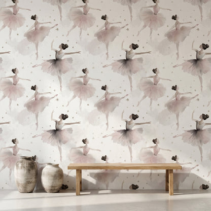 Ballerina Wallpaper Watercolor Removable Elegant Wall Mural